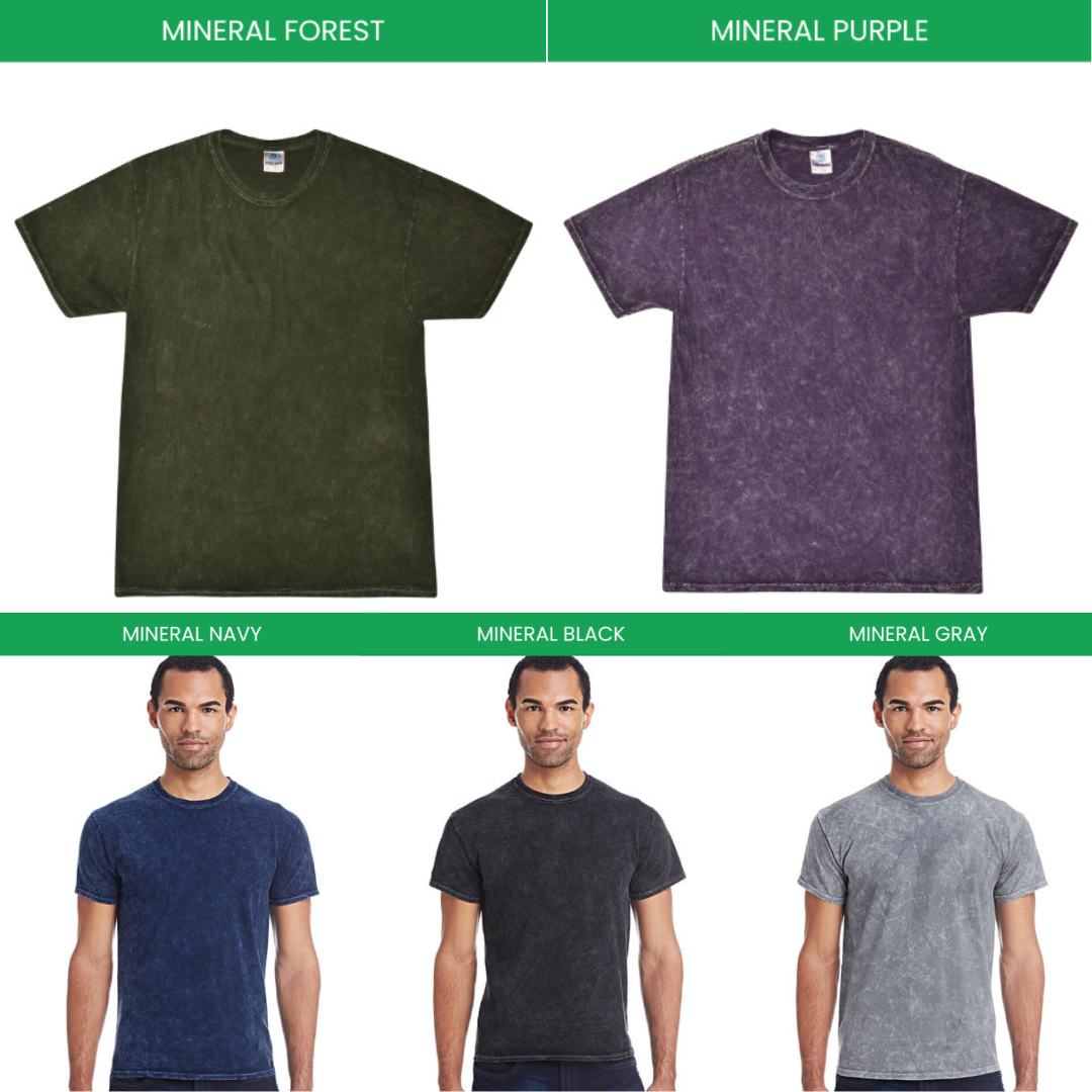Mineral Wash T shirt Color Chart - Link Click Shop