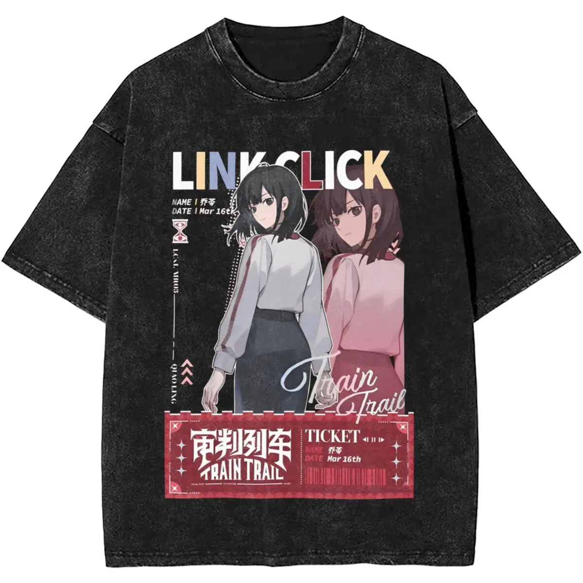 Link Click Qiao Ling Train Trail Mineral Wash T-Shirt