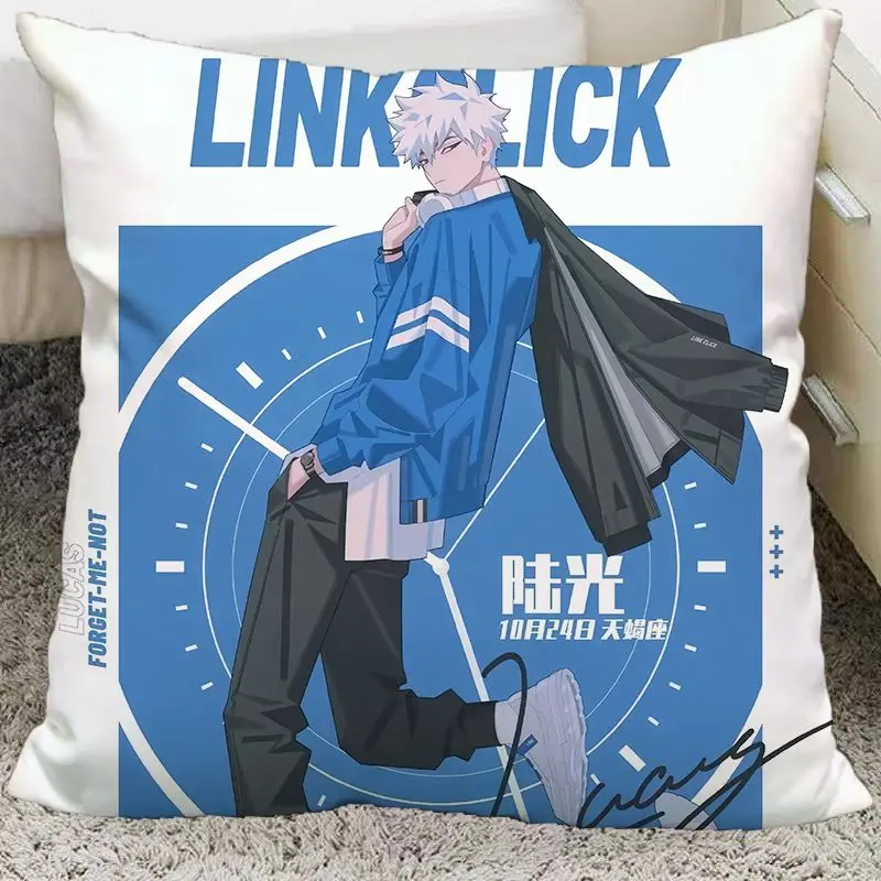 Blue Lu Guang Link Click Throw Pillow