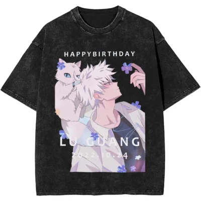 Link Click Lu Guang With Cat Mineral Wash T-Shirt