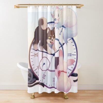 Link Click Clock Buddies Shower Curtain